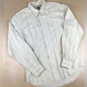 Tommy Bahama Mens Medium Button Down Long Sleeve Stripped Silk Cotton Shirt